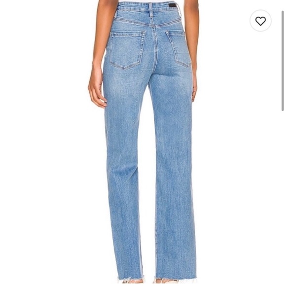 Blank NYC The Franklin Ribcage Wide Leg Jeans in Sunset Rider Distressed Blue - Picture 4 of 8